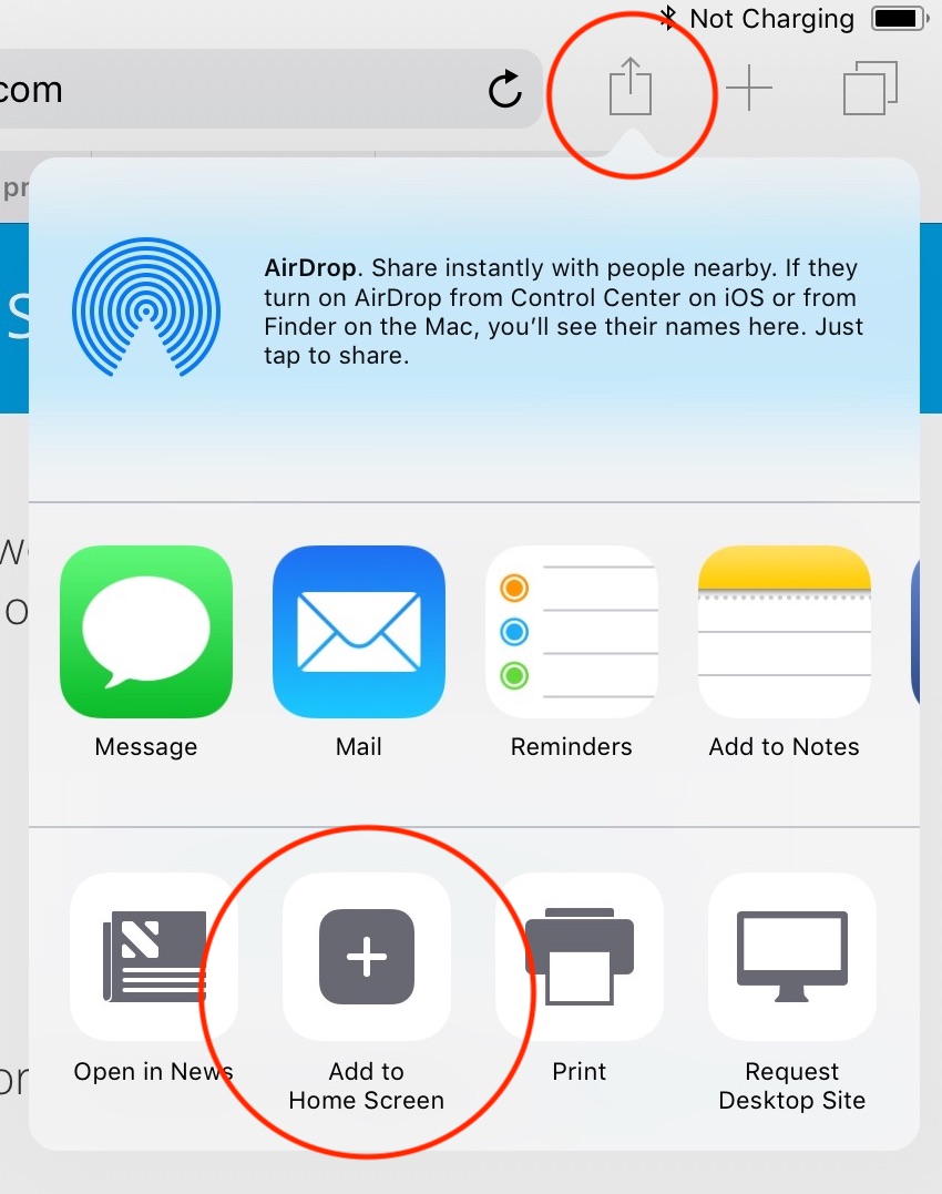 Save to Home Screen